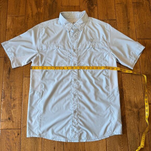 Lot of 2 REALTREE Vented Fishing Short Sleeve Button Up Shirt Orange Blue Mens S - Picture 3 of 9